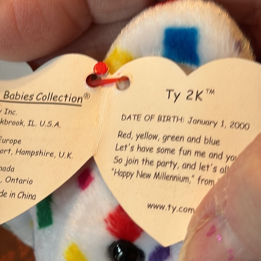 Ty 2K  2000 Colorful Polka Dot Bear Plush Toy - Picture 5 of 5